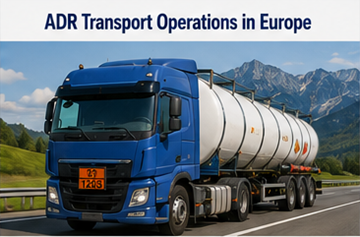 ADR logističke prijevozne operacije diljem Europe s kamionima za opasne tvari i sustavima usklađenosti