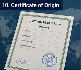 Izvozni certifikat o podrijetlu koji se koristi u međunarodnoj trgovini i logistici