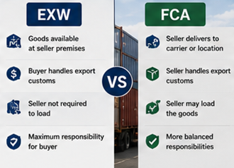 Usporedba EXW i FCA uvjeta otpreme u međunarodnoj logistici