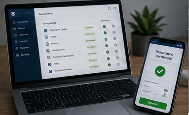 Digitalna logistička platforma koja prikazuje online potvrde o osiguranju i upravljanje transportnom dokumentacijom