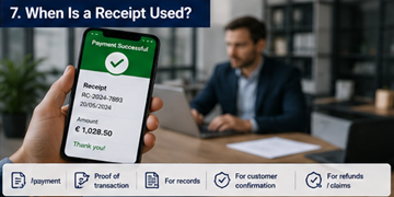 Digitalna potvrda o uplati prikazana na pametnom telefonu nakon uspješnog plaćanja logistike