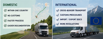 Domaći i međunarodni prijevoz tereta preko europskih granica s logističkim kamionima
