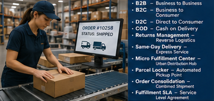 eCommerce fulfillment operacije u skladištu sa sortiranjem paketa i obradom online narudžbi