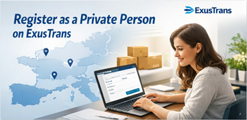 Obrazac za registraciju privatne osobe na ExusTransu s osobnim podacima i aktivacijom putem e-pošte