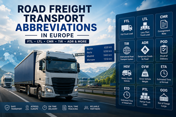 Europski teretni kamioni, logističke operacije i kratice u cestovnom prijevozu