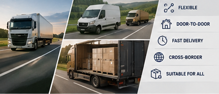 Europski cestovni prijevoz tereta s logističkim kamionima na rutama dostave autocestom