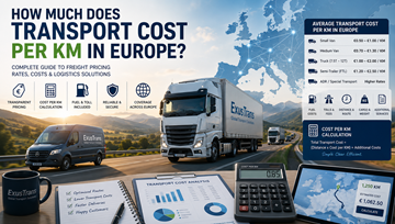 Trošak europskog prijevoza robe po kilometru uz logističke kamione, autoceste, cijene goriva i izračun dostave