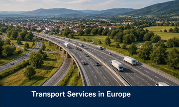 Europska transportna mreža s kamionima, autocestama i prekograničnim logističkim povezivanjima
