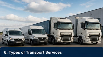 Različite transportne usluge: kamioni, kombiji, ekspresna dostava, vrste logistike