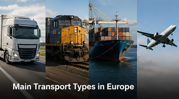 Različite vrste prijevoza Europa kamion kombi kontejnerski brod teretni vlak usporedba logistike