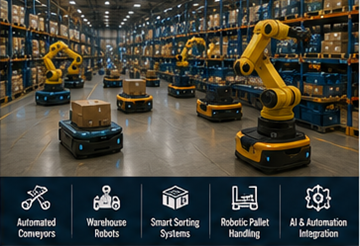 Automatizirani skladišni roboti povezani sa softverom sustava upravljanja skladištem