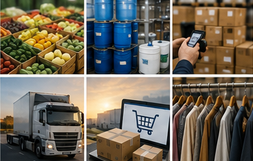Različite skladišne zgrade i logističke operacije u Europi